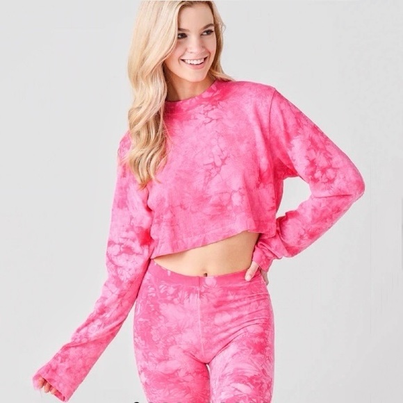Cotton Citizen Tops - COTTON CITIZEN Women's Tokyo Crop Shirt in Hot Pink Crystal size XS